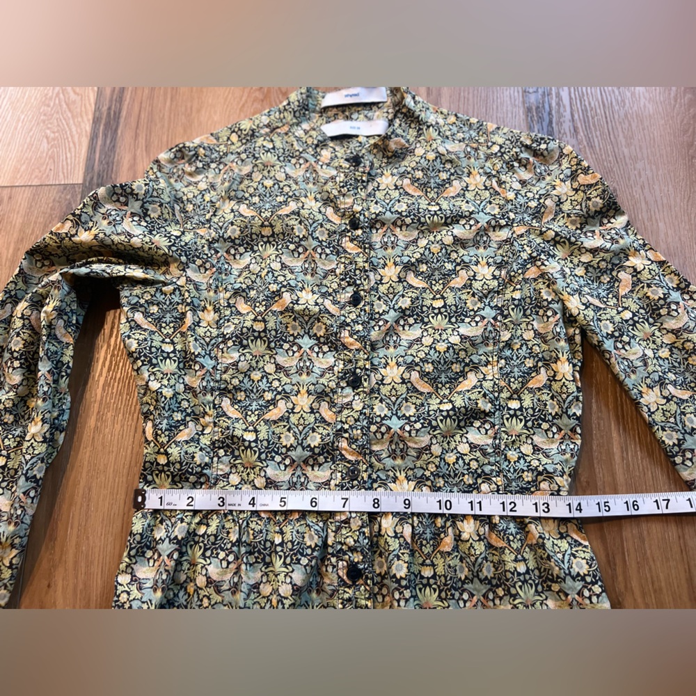 WHYRED Stockholm Liberty-Style Bird Print Blouse Scandinavian Art Nouveau Floral - Picture 14 of 16